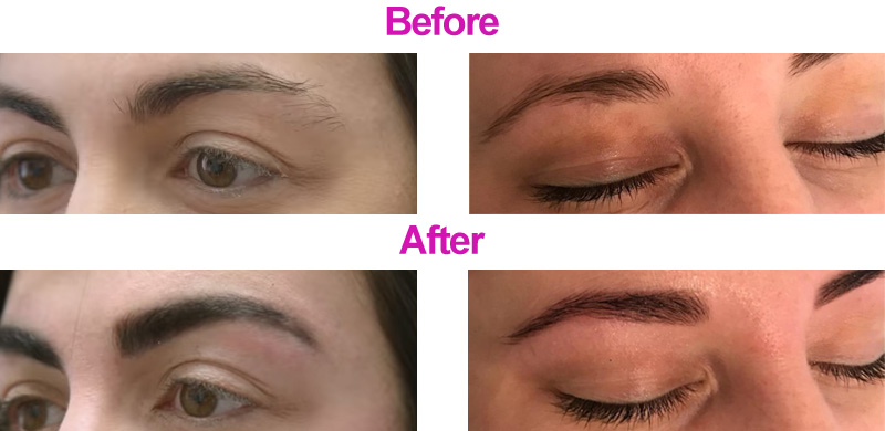 henna brows before after